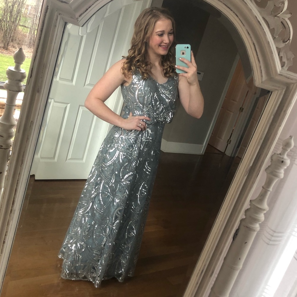 Dusty blue dress